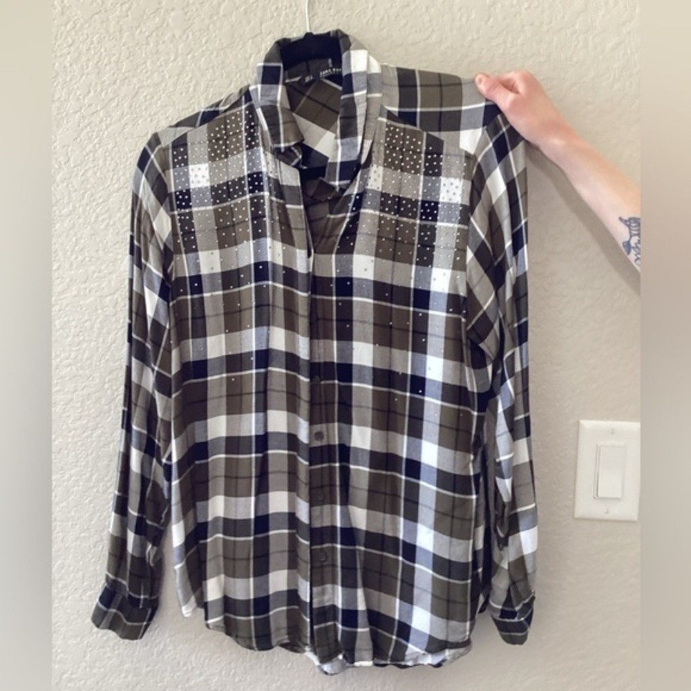 Zara embellished button up